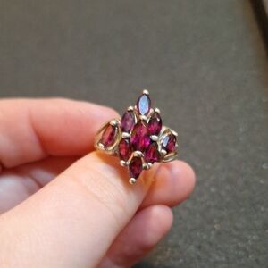 Avon Raspberry Garnet Sterling Silver Ring